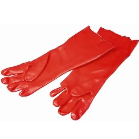 PVC Rubber Safety Hand Gloves - Red