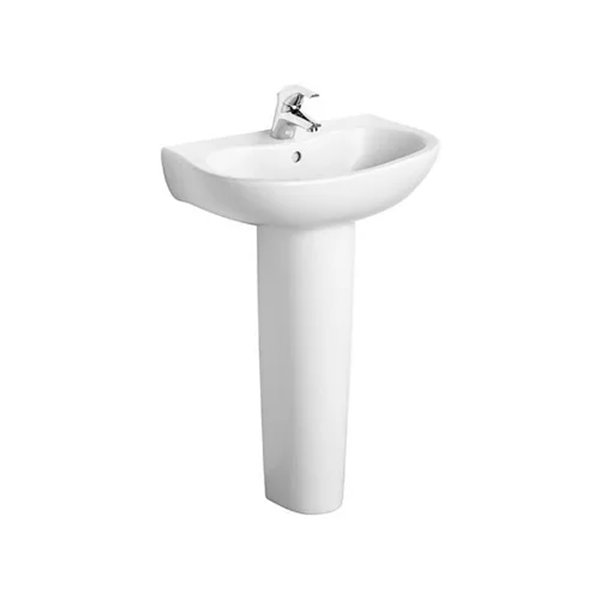 Twyford Wash Hand Basin With Floor Pedestal & Mixer Tap